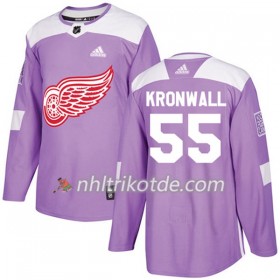 Detroit Red Wings Trikot Niklas Kronwall 55 Adidas 2017-2018 Lila Fights Cancer Practice Authentic - Herren